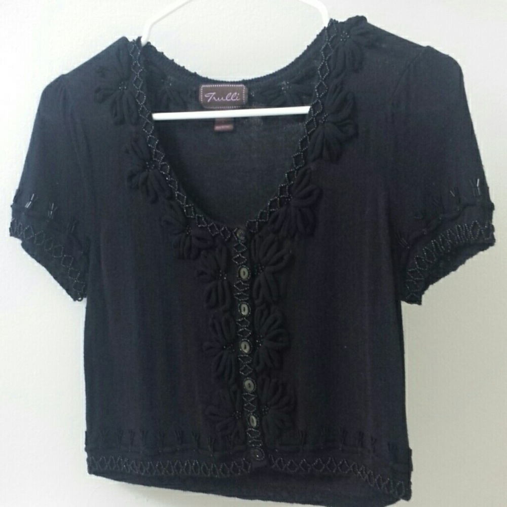 Beaded Short Sleeved Cardigan